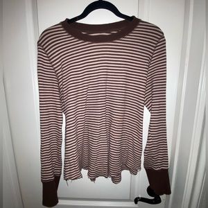 Aerie Brown Stripped Long Sleeve
